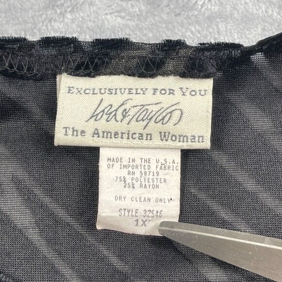 Lord & Taylor Top Womens 1X Velvet Zebra Print Semi-Sheer Vintage Made in USA - Picture 10 of 12